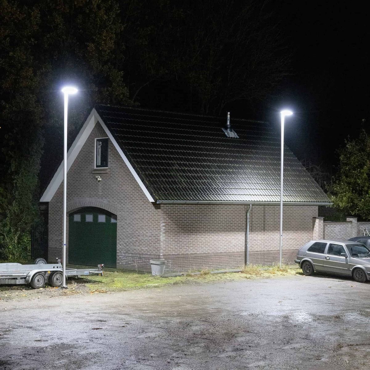 Aluminium lichtmast 6 meter met standaard LED Floodlight